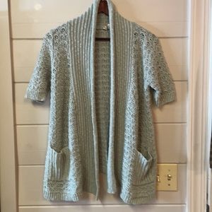 ANTHROPOLOGIE Moth Short Sleeved Cotton Linen Blend Sweater Size S.